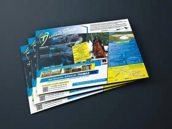 design flyer tarif ecuries arnaud thomas