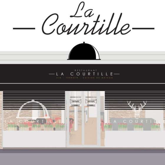 design façade restaurant bistronomique à Paris, étude graphique vectorielle