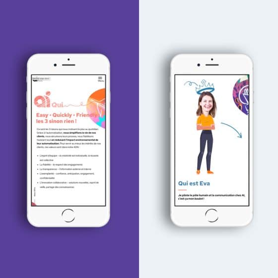 agence web design DU SIROP design : design nouveau site web AI France, automatique et industrie, responsive design sur sur mobile