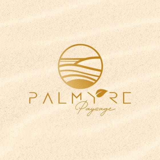 logo palmyre paysage dégradé or gold