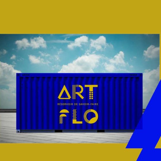 Communication graphique avec agence créative de com' DU SIROP design : badges personnalisés visiteurs pour l'événementiel pour Artflo Bordeaux