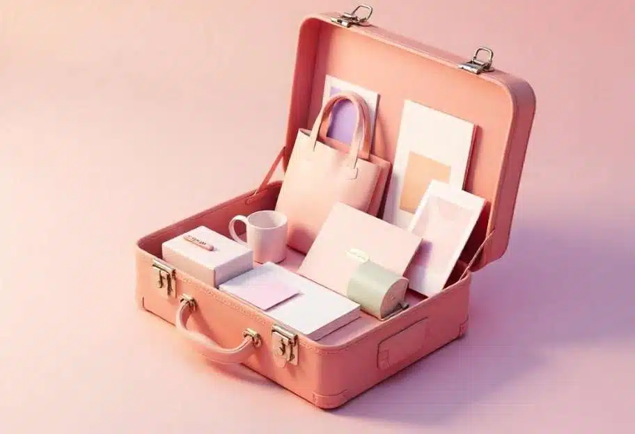 stratégie de communication visuelle, Agence de com' DU SIROP design : valisette avec panoplie de support de com'/ kit com'